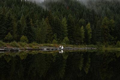 Mount Hood Forest Elopement at Trillium Lake.