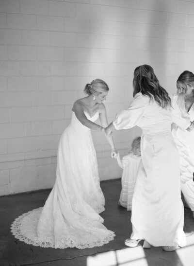 Black and white film wedding photos
