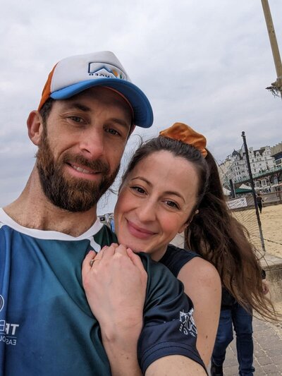 Mariella and her partner at the seaside
