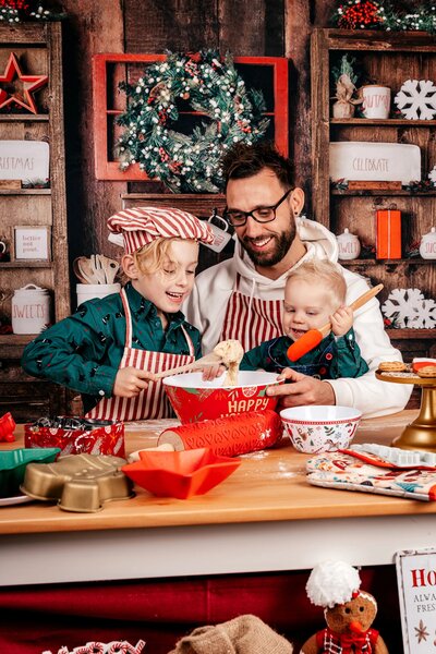 Kerst mini shoot family kitchen
