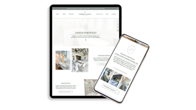 Website and brand design for interior designers with years of experience in the industry, showcasing elegant, professional, and timeless creative work.