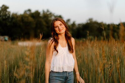senior portrait of girl laughing