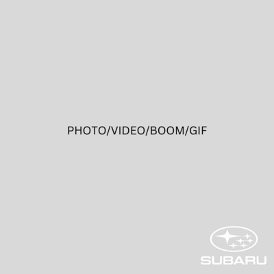Gray square template with “Photo/Video/BOOM/GIF” label and Subaru branding in the corner.