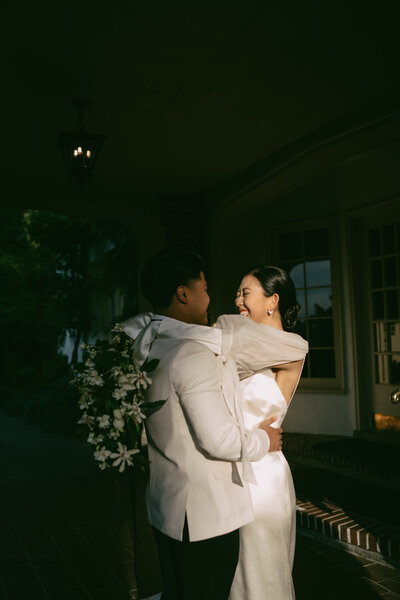 Seattle Documentary Wedding Photographer. A couple getting married at Lairmont Manor in Bellingham with old money style
