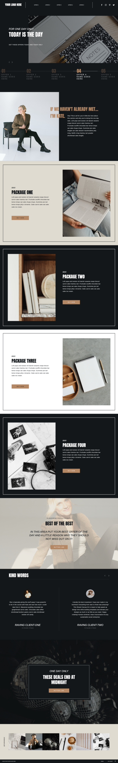 Single Day Sales Page
