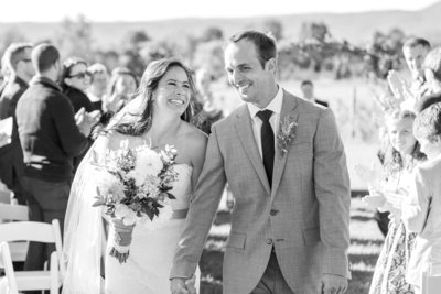 Luray Wedding Photographer | Faithbrooke Vineyard Fall Wedding | Wedding Ceremony smiling | Chelsea Schaefer Photography