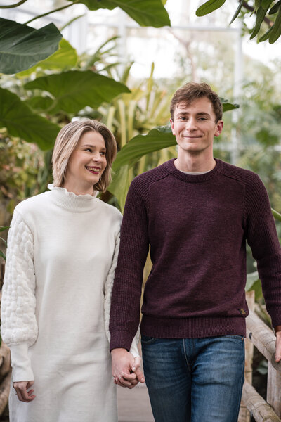 A portrait of an engaged couple during their engagement session taken by columbus wedding photographer A James Visuals.