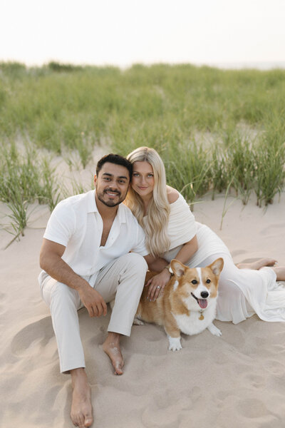 dog beach engagement session
