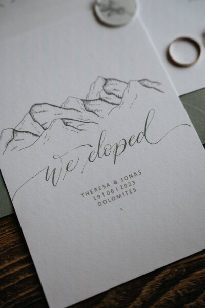 Italian dolomites elopement cards - Shawna Rae wedding and elopement photographer