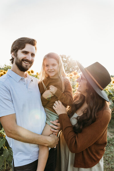 Family photos in sunflower field Chester Springs, Eagle, PA