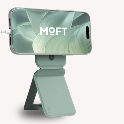 MOFT Phone Stand, Pocket-friendly, Magnetic Phone Tripod Stand Stain-Resistant MOVAS Leather & Angle Adjustment & Strong Magnets Tripod for iPhone