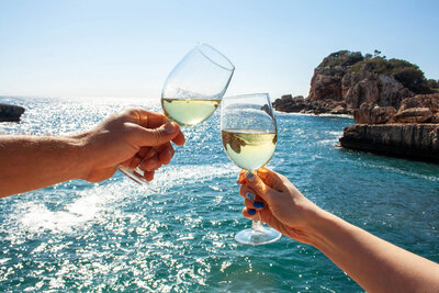 champagne on beach