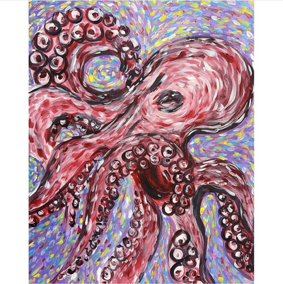 Pink Octopus Painting