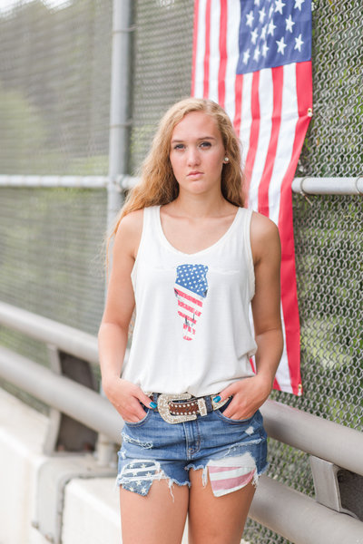 july 4th theme senior girl session, wooster ohio photographed by Jamie Lynette Photography Canton Ohio Senior Photographer