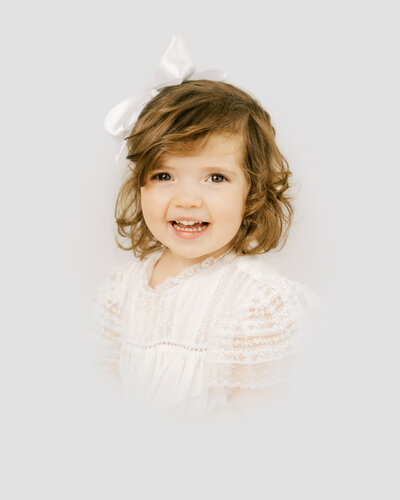 Heirloom black and white portrait of young girl taken by Valerie Worth in Raleigh, NC studio