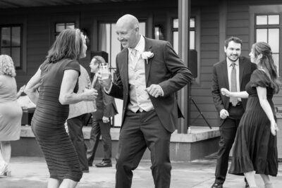 Lewiston Maine couple dancing at an outdoor wedding