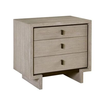 Bleached oak bedside nighstand with three drawers - Best Modern and minimal nighstands under $500