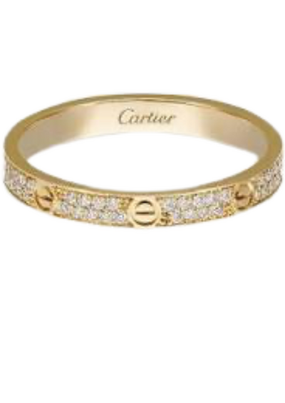 Cartier wedding band in gold with diamonds