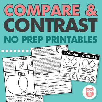 Compare and contrast no prep printables