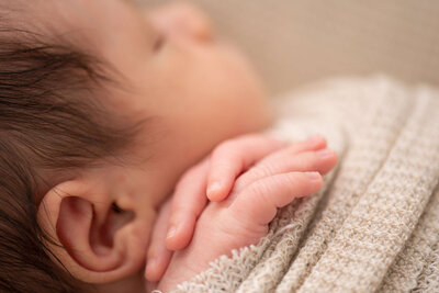 newborn sleeping macro