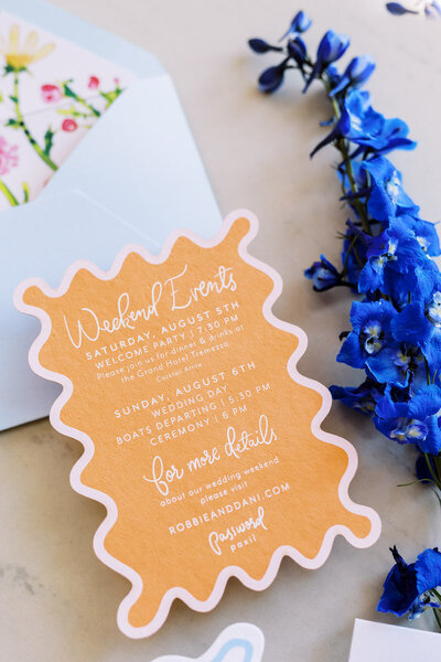 Custom calligraphy wedding invitation in gray ink