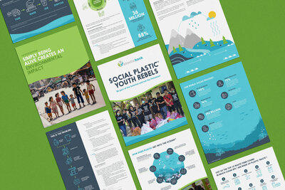 Educational graphic design for environmental company, Plastic Bank