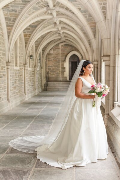 Bride under archway