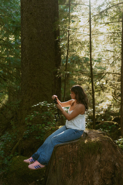 girl standing on road in eugene, oregon