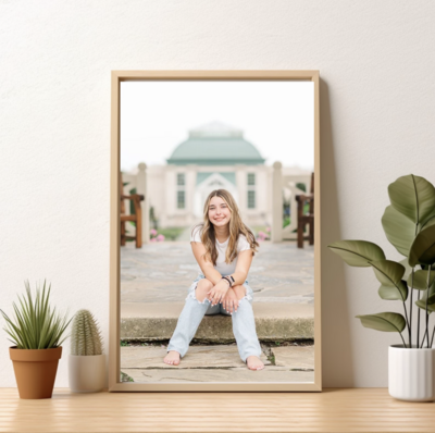 senior girl sitting on a step at hershey gardens by york pa photographer