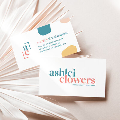 virtual assistant logo design on business card