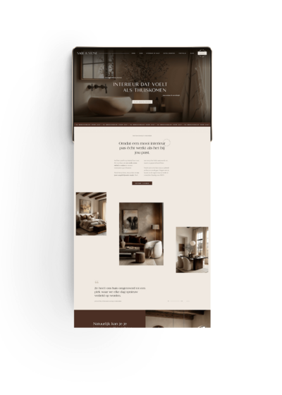 Luxe Showit website template voor interieur designers