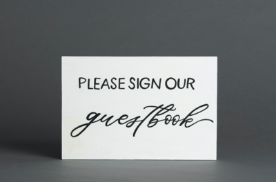 Guestbook Sign White