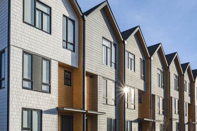 Front facade of multi-family buildings