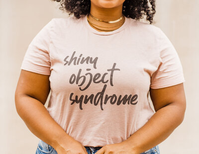 shiny object syndrome tee shirt, gift for multi-passionates, all the things shirt, black owned shop