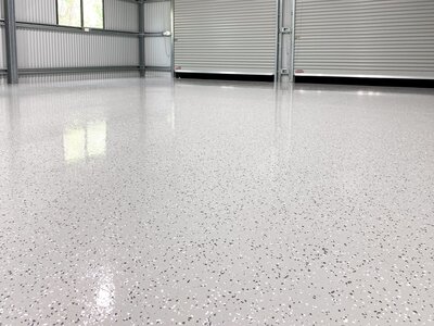Interior Commercial Building with line marking car spaces