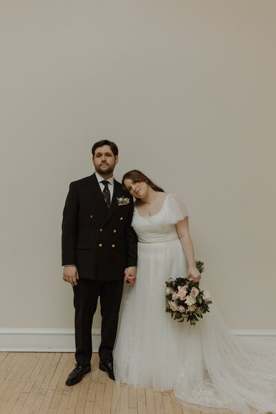 Boo Cat Club Wedding venue in St. Louis, MO artsy documentary photography style wedding portrait of couple