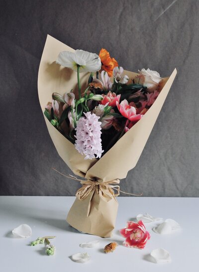 customized bouquet and arrangement