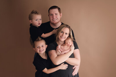 Family studio newborn photography session, by Katie Anne photography Medford Oregon