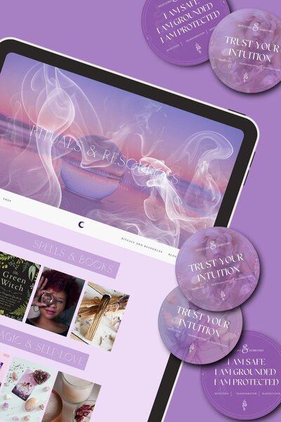 a mystical meditation setting used as a place holder image for the witch curious portfolio design