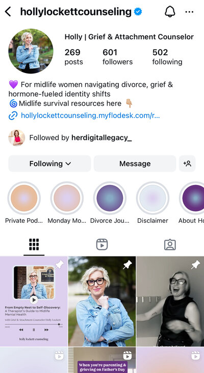 After IG Feed Screenshot Holly Lockett Counseling