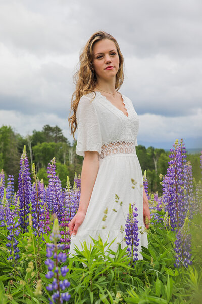 Senior girl in Lupin field | Senior Portrait Photography