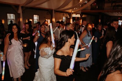 Bride and groom with wedding party