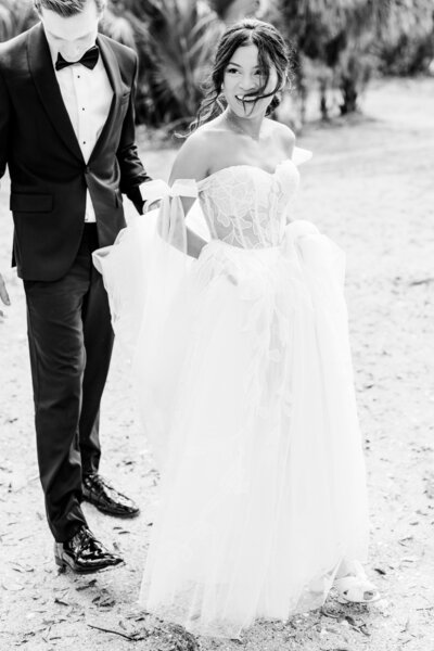 blue bridesmaids dresses at a cliffs at glassy chapel wedding