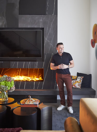 John fireplace look away