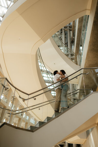 staircase engagement photos