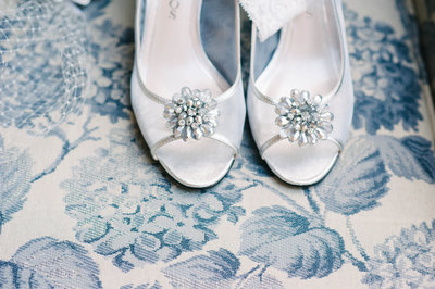 bridal details and wedding shoes