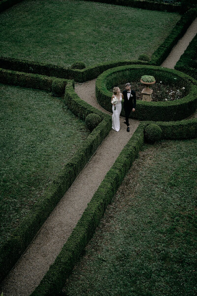 Double Exposure of a Bridal Couple at a Wedding