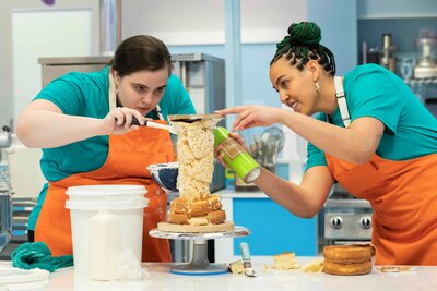 Cassandra making a cake