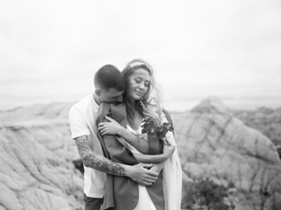 intimate wedding in the badlands of Canada