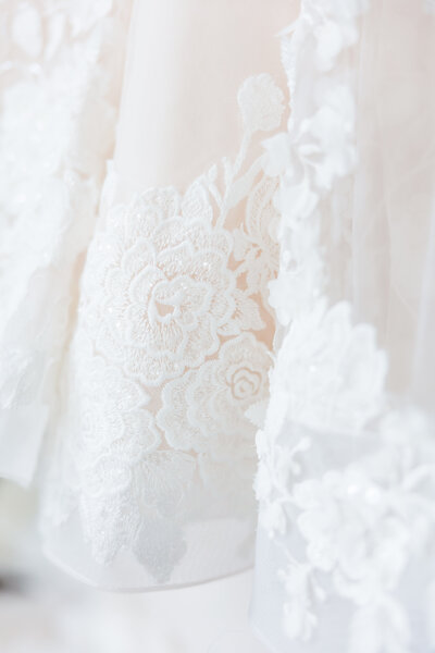 Atlanta Photographer Bridal Portraits | Close-up of lace wedding dress details